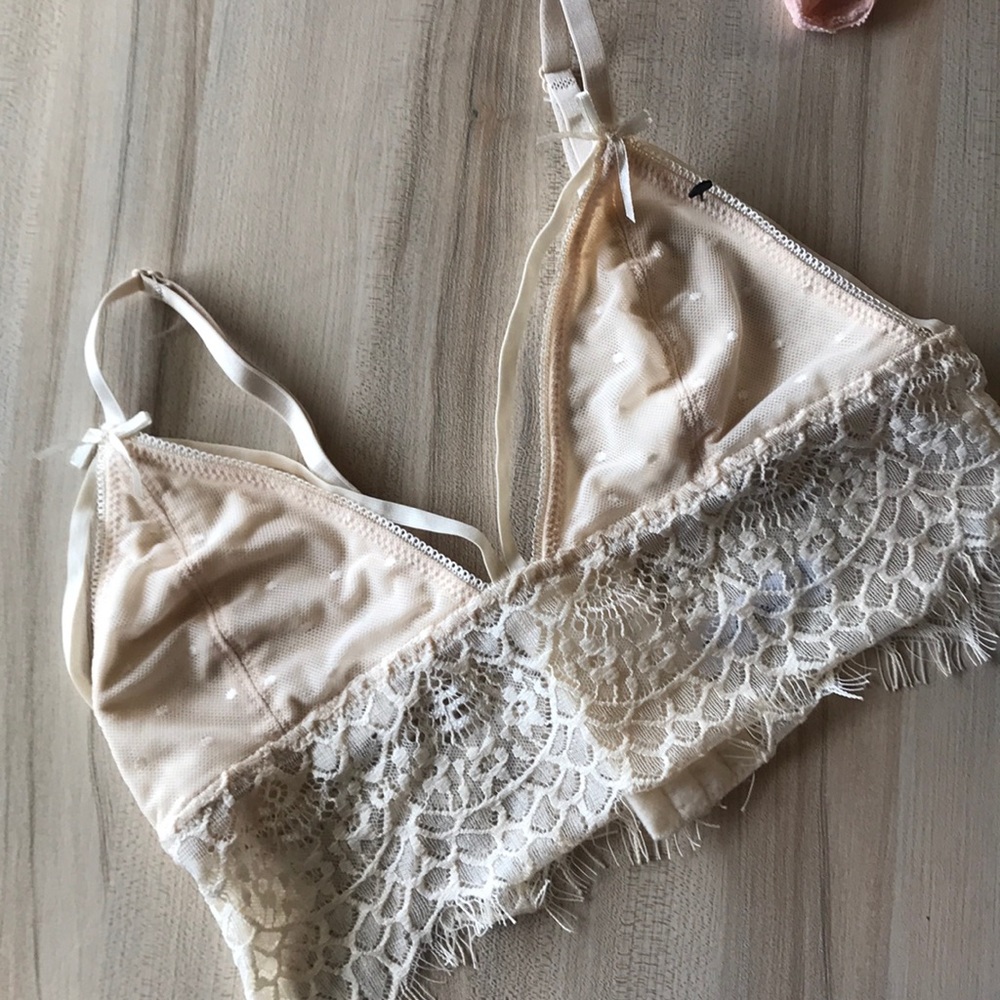 Lacey bralette canola cream color